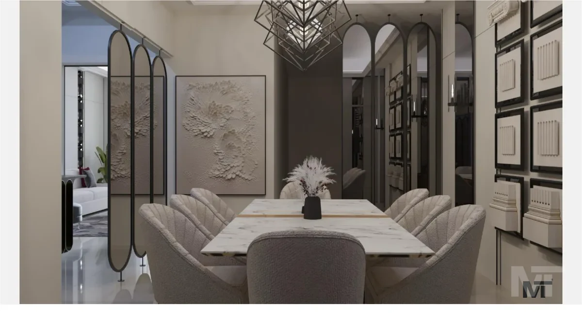 غرفة طعام فاخرة - منظور التصميم رقم 8
